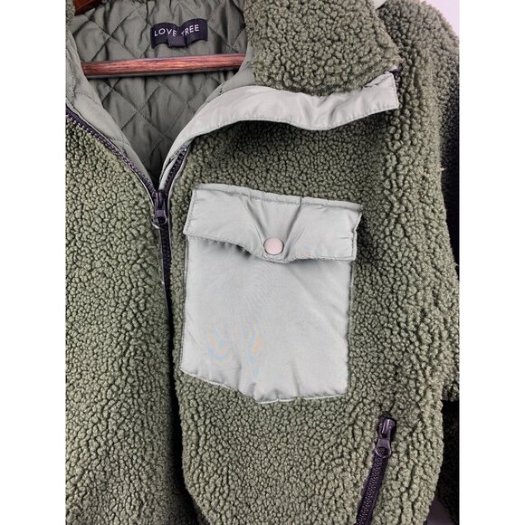 Women’s Love Tree Green Sherpa Sweater Size L - Picture 7 of 10